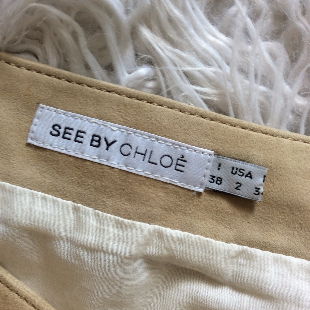 See by Chloé Lamb Leather and Suede Pencil Skirt - Picture 8 of 9